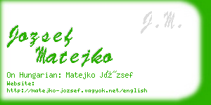 jozsef matejko business card